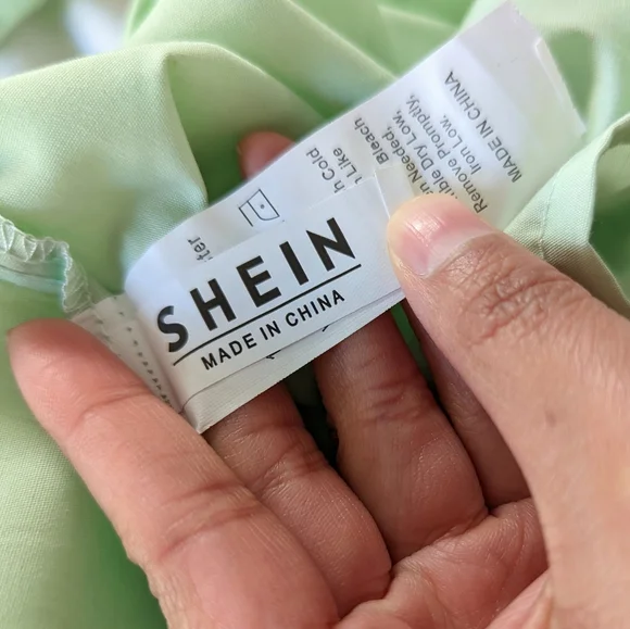 Shein Solid V-neck Smock Dress - Picture 4 of 7